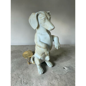 Vintage Germany Kaiser Dachshund Figurine Ebeling Reuss Porcelain White UN 457‎